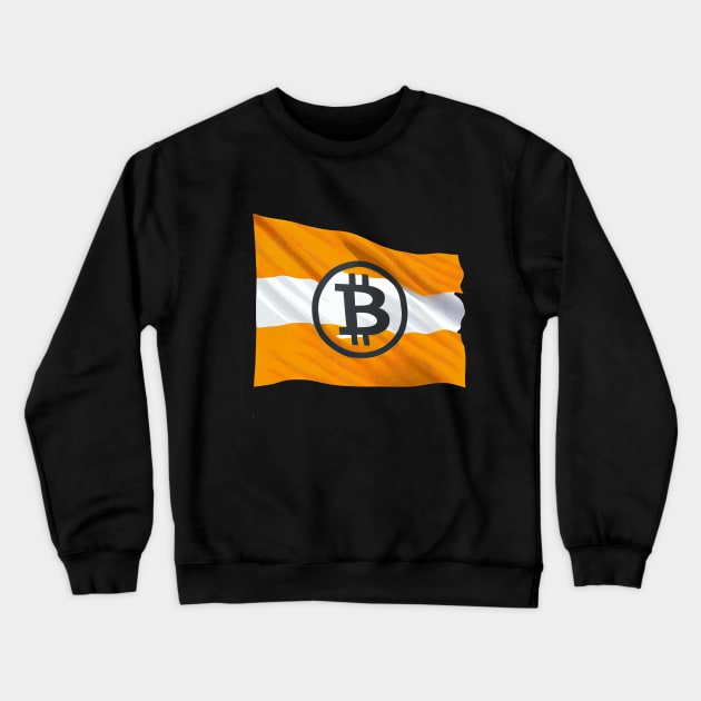 Bitcoin Flag Waving Crewneck Sweatshirt by About Passion